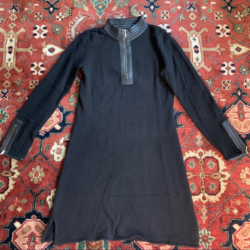 Sail to Sable Leather and Cashmere Blend Dress